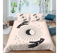 3D Printed Mystic Moon Housse De Couette, Microfibre Couvre-lit Fermeture