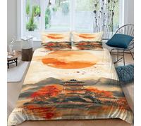 3D Printed Paysage Soleil Levant Housse de Couette, Microfibre Couvre-lit