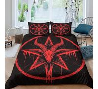 3D Printed Pentagramme Satanique Housse de Couette, Microfibre Housse de