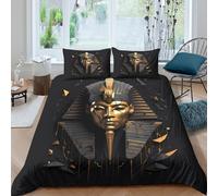 3D Printed Pharaon Housse de Couette, Microfibre Dessus de Lit Fermeture