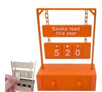 3D Printed Reading Goal Display Sign Up to 999 Books, 3D Printed Hanging Book Counter with Digital Storage, Desktop Reading Challenge Gift for Readers,Writers (Orange, 10*4.3*13.7cm/3.94*1.7*5.4in)