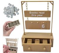 3D Printed Reading Goal Display Sign Up to 999 Books, 3D Printed Hanging Book Counter with Digital Storage, Desktop Reading Challenge Gift for Readers,Writers (Brown, 10*4.3*13.7cm/3.94*1.7*5.4in)