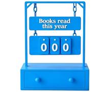 3D Printed Reading Goal Display Sign Up to 999 Books, 3D Printed Hanging Book Counter with Digital Storage, Desktop Reading Challenge Gift for Readers,Writers (Blue B, 10*4.3*13.7cm/3.94*1.7*5.4in)