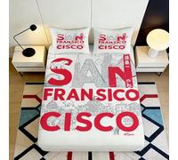 3D Printed San Francisco Drap Housse, Microfibre, Couvre-lit, antidérapant