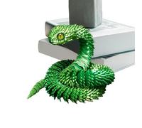 3D Printed Snake - Articulated Animal Toy, Creative Flexiblle Snake Model | Portable Desktop Reptile Figure, Realistic Movable Sculpture for Girls Boys Kids Adults Room Decoration Display