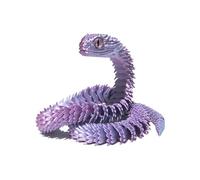 3D Printed Snake - Articulated Animal Toy, Creative Flexiblle Snake Model | Portable Desktop Reptile Figure, Realistic Movable Sculpture for Girls Boys Kids Adults Room Decoration Display