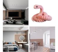 3D Printed Snake - Articulated Animal Toy, Creative Flexiblle Snake Model | Portable Desktop Reptile Figure, Realistic Movable Sculpture for Girls Boys Kids Adults Room Decoration Display