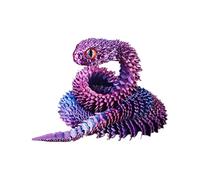 3D Printed Snake - Articulated Animal Toy, Creative Flexiblle Snake Model | Portable Desktop Reptile Figure, Realistic Movable Sculpture for Girls Boys Kids Adults Room Decoration Display