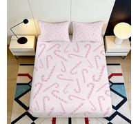 3D Printed Sucre d’orge Fitted Sheet, Microfibre Bed Cover, Antidérapant