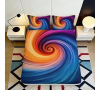 3D Printed Swirl Drap Housse, Microfiber Couverture Lit, antidérapant, déco