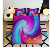 3D Printed Swirl Drap Housse, Microfiber Couvre-lit, antidérapant déco