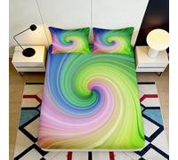 3D Printed Swirl Géométrique Drap-Housse, Microfibre Couvre-lit