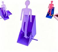 3D Printed Walking Man, 3D Printed Hand Crank Walker, Mechanical Crank Figure Desk Toy,Interactive Fidget Toy for Stress Relief Focus, Novelty Desktop Decoration Gift for Adults(Purple)