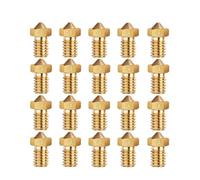 3D printer nozzle, 20 pièces, compatibles avec les buses E3D M6 0.2/0.3/0.4/0.6/0.8/1.0mm, tête d'impression d'extrudeuse en laiton for Filament 1.75mm V5-V6,parts(0.5mm-1.75mm 20pcs)