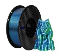 3D Printer PLA Filament 1KG 1.75mm Triple Color Silk PLA Filament 3D Printing Material Degradable Eco- friendly Spool Dimensional Accuracy +/-0.03mm Standard 1 Roll - Green&Blue Maiju