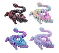 3D Printing Dragon Flexible - Poseable Creature Model, Interlocking Segment Toy, Stress Relief Desk Figure, Decorative Fantasy Sculpture Interactive Play Object Room Display Creative Gift Use