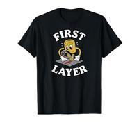 3D Printing First Layer Maker Humor T-Shirt Graphique avec Valeur, Homme, Noir, S