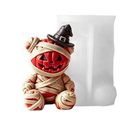 3D Pumpkin Mold - Silicone Cute Pumpkin Bear Reusable DIY Easy Release Craft Mold, Halloween Candle Shape Tool | Baking Resin Soap Plaster Concrete Decoration For Home Bakery DIY Enthusiasts