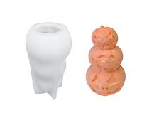 3D Pumpkin Silicone Mold Set - Halloween Candle Molds for DIY Scary Ghost, Wax, Aromatherapy Soap & Plaster Decor - Easy Release Craft Kit,3ps,THREE PUMPKINS