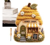 3D Punch Needle Set - Fabric Cottage DIY Embroidery Kit, Handmade Textile C