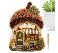 3D Punch Needle Set - Fabric Cottage DIY Embroidery Kit, Handmade Textile C