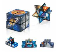 3D Puzzle Cube, 2 en 1 Cube Magique Étoile, Magic Star Cube, Cube 3D Infini, Cube Transformant Jouet Anti-Stress, Cube de Vitesse pour Adultes Jeu D'entraînement Cérébral