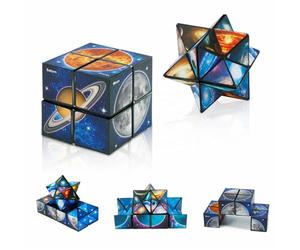 3D Puzzle Cube, 2 en 1 Cube Magique Étoile, Magic Star Cube, Cube 3D Infini, Cube Transformant Jouet Anti-Stress, Cube de Vitesse pour Adultes Jeu D'entraînement Cérébral