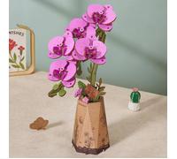 3D Puzzle en bois - ROBOTIME ROKR DIY bois violet Moth orchidée fleurs Kits mécaniques