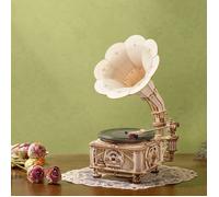 3D Puzzle en bois - ROBOTIME ROKR Gramophone classique Version électrique Kits mécaniques