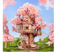 3D Puzzle en bois - ROBOTIME ROKR Sakura arbre maison Kits mécaniques