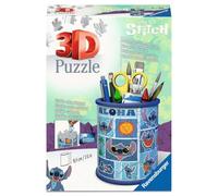 Ravensburger Puzzle 3D Pot à crayons Stitch – 57 pièces numérotées, sans colle, H 9,5 cm, dès 6 ans