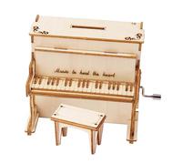 3D Puzzles for Adults,Wooden Piano Music Box 3D Building Kits | Jigsaw Construction Craft Hobby Set for Living Room Bedroom Desk Shelf Home
