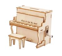 3D Puzzles, Wooden Piano Music Box Jigsaw Model Kit, Progressive Craft Enjoyment, Handmade Brain Teaser Puzzle Set, Interactive Craft, for Children, Creative Adults, 4.21x3.78x2.56 inches