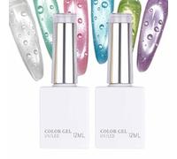 3D Raindrop Gel - 12ml x 2 Pieces Soak Off UV LED No Wipe Nail Top Coat