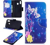 3d Relief Peinture Flip Portefeuille Coque Pour Samsung Galaxy M20peinture 1
