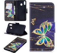 3d Relief Peinture Flip Portefeuille Coque Pour Samsung Galaxy M20peinture 3