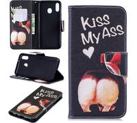 3d Relief Peinture Flip Portefeuille Coque Pour Samsung Galaxy M20peinture 5