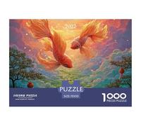 3D_Rendering_of_Gold_Koi_Fish 1000 Pièces Carton Premium Lot de Puzzles Celestial Koi Fish Anti-Stress Jeu Créatif Puzzles As Birthday Gifts 70x50cm/1000pcs