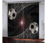 3D Rideau Occultant Rideaux Thermique Isolant Stars du Football Rideau De Fenêtre Phonique en Polyester pour Chambre Enfant Adulte Cuisine Salon Int