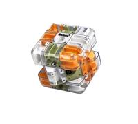 3D Rolling Ball Brain Teaser Toy, Large Labyrinth 3D Maze Cube, High-Difficulty Puzzle Cube - ABS 7cm,Fun Puzzle Game for Kids and Adults Logic Development (Orange-Green)