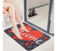 3D Romantic 'Welcome to Our Home' Heart Non-Slip Floor Mat, Perfect for Valentine's Day and Home Decor-40x60cm