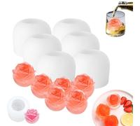 3d Rose Shape Ice Cube Mold, Rose Ice Cube Mold For Cocktails, Reusable Rrose Shape Frozen, Molds Tray For Whiskey, Cocktails, Homemade Juice (6S)