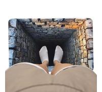 3D Rugs - Optical Illusion Doormat, Anti Slip Hole Carpet, Visual Floor Decoration, Creative Halloween Christmas Styling, Bedroom Living Room Accessory, Large Black White