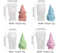 3d Santa Claus Silicone Candle Mold Casting Molds Diy Christmas Elf Candle Molds Silicone Candle Molds Candle Molds For Candle Molding Soap Crafts