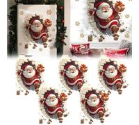 3d Santa Wall Sticker, Santa Breakthrough Wall Sticker, Large Removable Christmas Creative Decals Peel and Stick, Xmas Holiday Cartoon Clings, Breaking Through The Wall Effect(5pcs 13.78 * 15.75in-a)