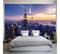 3D Scène Nocturne De New York Papier Peint Impression Murale Sticker Déco Murale Murales Intérieures Murale Amovible | Grand Papier Peint Auto-Adhésif, Pour Le Fond 350 (largeur) x 256 (hauteur) cm