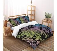 3D Scratch Art T-Rex Parure De Lit Adulte 3 Pièces Décoration De Chambre À Coucher Taies D'oreillers avec Fermeture Éclair Super King（260x220cm）