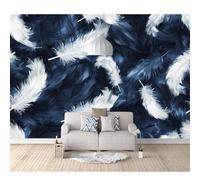 3D Self-adhesive Wallpaper Black and white feathers abstract romantic 100x70cm Mural Wall Sticker Girl Decorate