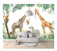 3D Self-adhesive Wallpaper Cartoon animal deer leaves 100x70cm Mural Wall Sticker Girl Decorate