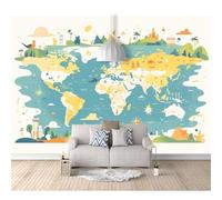 3D Self-adhesive Wallpaper Colorful world map children's room 100x70cm Living Room TV Wall Bedroom Large murals Custom 3d Self-adhesive Wallpaper living room the wall for bedroom Mural